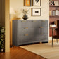 Marsail Fluted 7-Drawer Wide Wooden Dresser, Smooth Gliding Drawers & Large Capacity Storage Space, Modern Organizer Cabinet for Bedroom or Hallway, Light Grey
