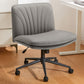 Marsail Armless-Office Desk Chair with Wheels: PU Leather Cross Legged Wide Chair,Comfortable Adjustable Swivel Computer Task Chairs for Home,Office,Make Up,Small Space,Bed Room(Light Beige)