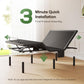 Marsail MS01-1 Split King Adjustable Bed Base with Massage, 4 Ports USB A&C Adjustable Bed Frame with Under-Bed Nightlight, 3 Minutes Assembly, Wireless Control Adjustable Bed with 4 Height Options