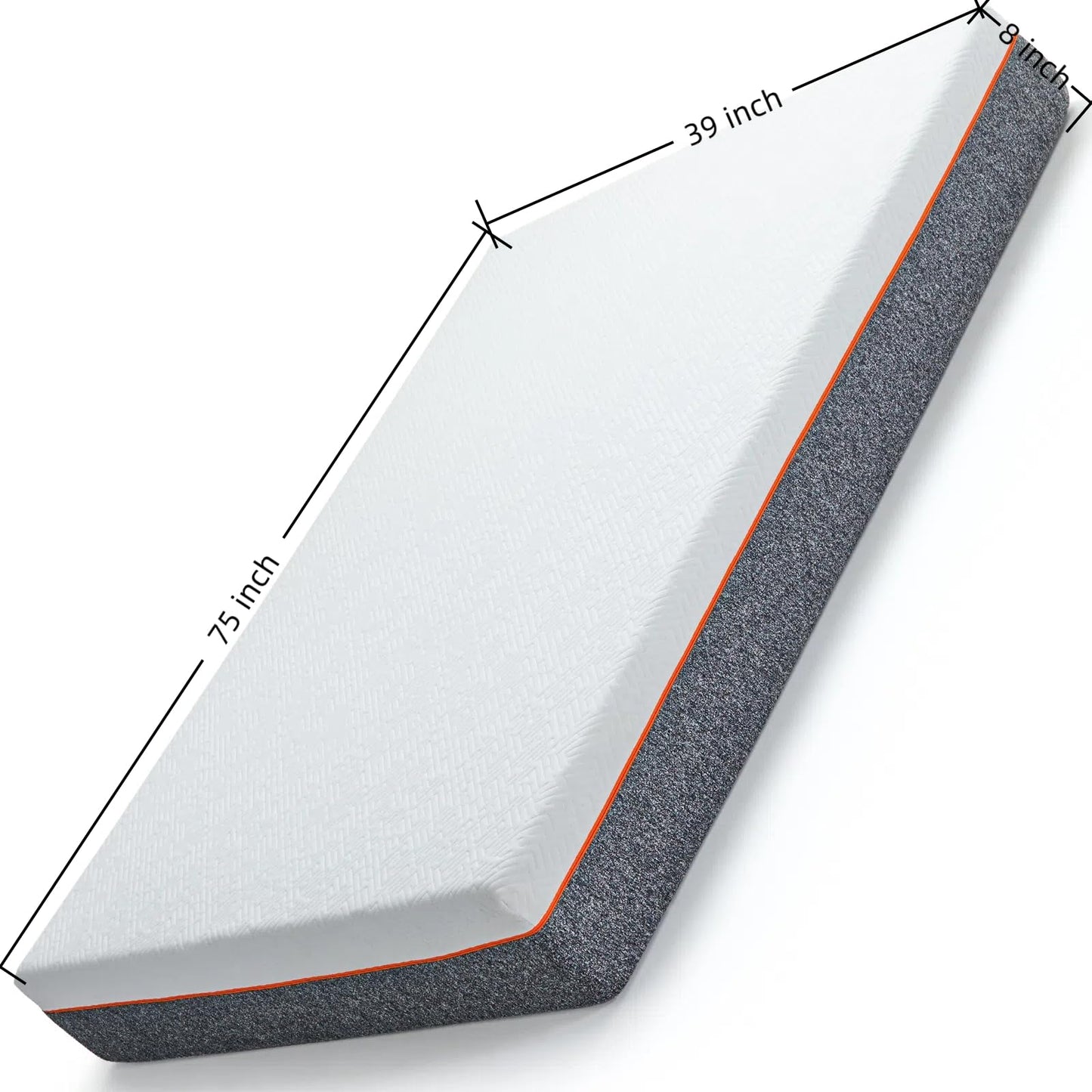 Marsail 8 Inch Twin Size Mattress, Cooling Gel Memory Foam, Fiberglass Free Breathable Cooling Bed Twin Mattress, Medium-Firm in A Box