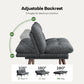 Marsail Futon Sofa Bed, Futon Couch with Adjustable Backrest & Armrests, Convertible Small Sleeper Sofa Bed for Small Apartments, Study Room, Office, Corduroy Loveseat, Grey