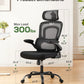 Marsail Ergonomic Office Chair with Adjustable Lumbar Support, High Back Desk Chair with 2D Headrest & Flip-Up Armrests Gaming Computer Task Chair Tilt Function Black