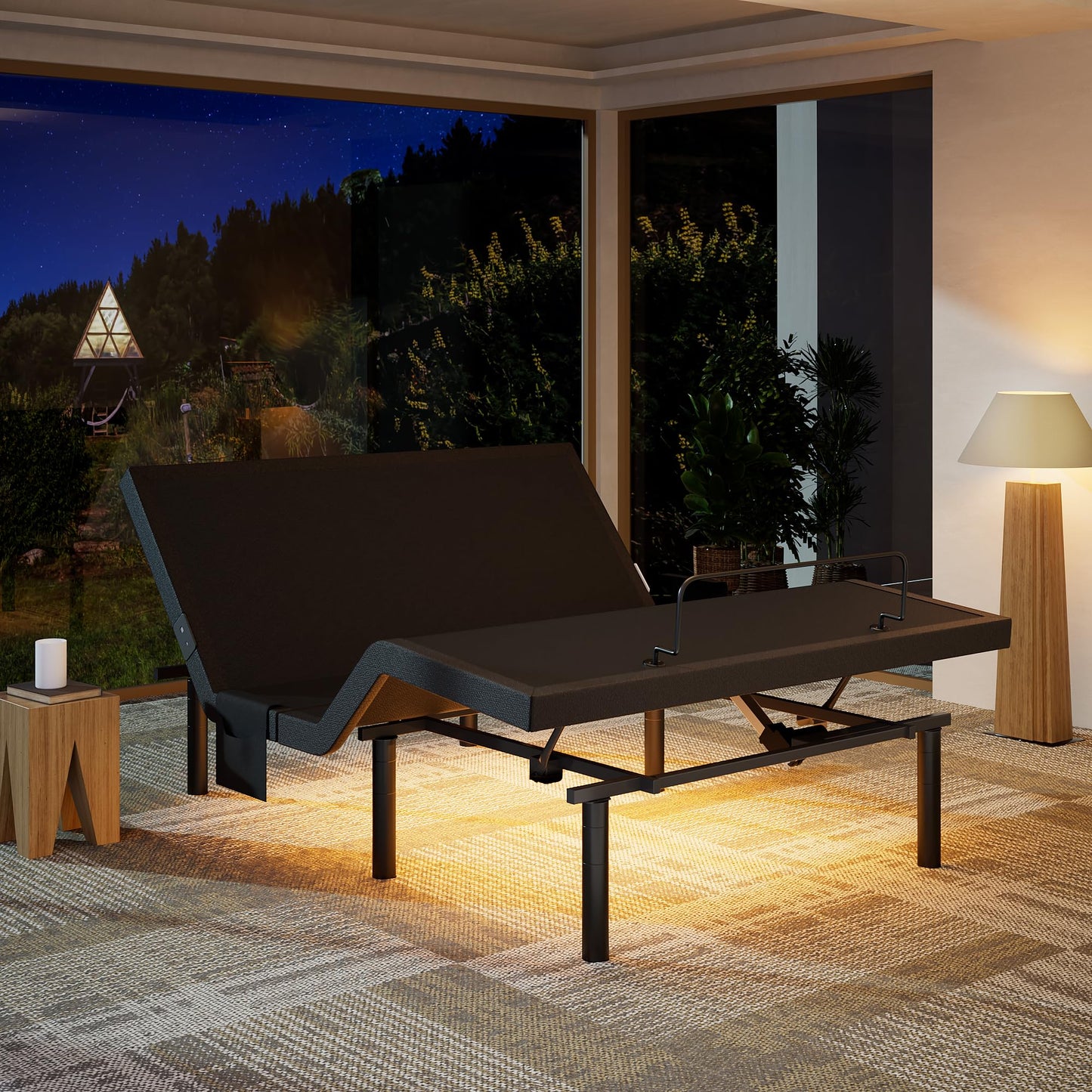 Marsail NS0 Queen Adjustable Bed Base - Smart Dual Motor Bed Frame with Wireless Remote, 3-Min Assembly, Zero Gravity & Anti-Snore Modes, Under Bed Lighting, 4 USB Ports