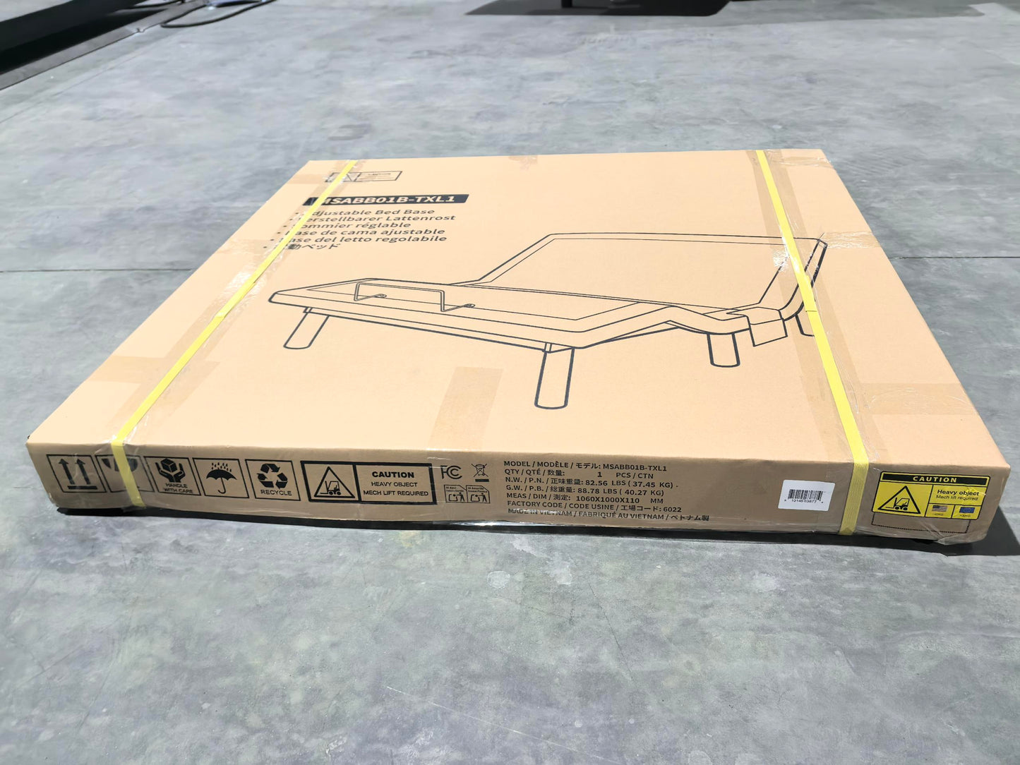 Marsail MS01-1 Split King Adjustable Bed Base with Massage, 4 Ports USB A&C Adjustable Bed Frame with Under-Bed Nightlight, 3 Minutes Assembly, Wireless Control Adjustable Bed with 4 Height Options